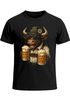 Herren T-Shirt für das Oktoberfest Ochse Trachtenlook Maßkrüge Bier Fun-Shirt Trachtenshirt Bierfest Outfit Statement Spruch Saufen lustig Moonworks®preview