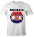 Herren T-Shirt - Fußball EM 2016 Croatia Kroatien Flagge Vintage - Comfort Fit MoonWorks®preview