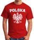 Herren T-Shirt Fußball WM Polska Polen Poland Flagge Weißer Adler Moonworks®preview