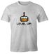 Herren T-Shirt Geburtstag Level Up Pixel-Torte Retro Gamer Pixelgrafik Geschenk Arcade Fun-Shirt Moonworks®preview