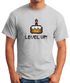 Herren T-Shirt Geburtstag Level Up Pixel-Torte Retro Gamer Pixelgrafik Geschenk Arcade Fun-Shirt Moonworks®preview