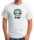 Herren T-Shirt Geburtstag Retro Pixel-Pilz 1-Up-Pilz Level-Up Gaming Konsole 90er Fun-Shirt Moonworks®preview