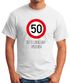 Herren T-Shirt Geburtstag {style_variation} Straßenschild Tempolimit Bitte langsam sprechen Lustig Spruch Fun-Shirt Moonworks®preview