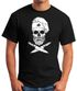 Herren T-Shirt Grillen Koch Totenkopf Messer Hipster Skull Chef Grill-Shirt Moonworks®preview