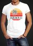 Herren T-Shirt Hawaii Palme Tropical Summer Retro Slim Fit Baumwolle Neverless®preview