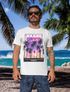 Herren T-Shirt Hawaii Summer Schriftzug Palmen Foto-Print Sommer Surfing Fashion Streetstyle Neverless®preview