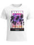 Herren T-Shirt Hawaii Summer Schriftzug Palmen Foto-Print Sommer Surfing Fashion Streetstyle Neverless®preview