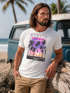 Herren T-Shirt Hawaii Summer Schriftzug Palmen Foto-Print Sommer Surfing Fashion Streetstyle Neverless®preview