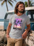 Herren T-Shirt Hawaii Summer Schriftzug Palmen Foto-Print Sommer Surfing Fashion Streetstyle Neverless®preview