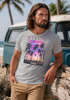 Herren T-Shirt Hawaii Summer Schriftzug Palmen Foto-Print Sommer Surfing Fashion Streetstyle Neverless®preview