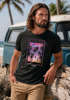 Herren T-Shirt Hawaii Summer Schriftzug Palmen Foto-Print Sommer Surfing Fashion Streetstyle Neverless®preview