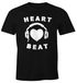 Herren T-Shirt Heart Beat Musik Bass Techno Elektro Shirt Moonworks®preview