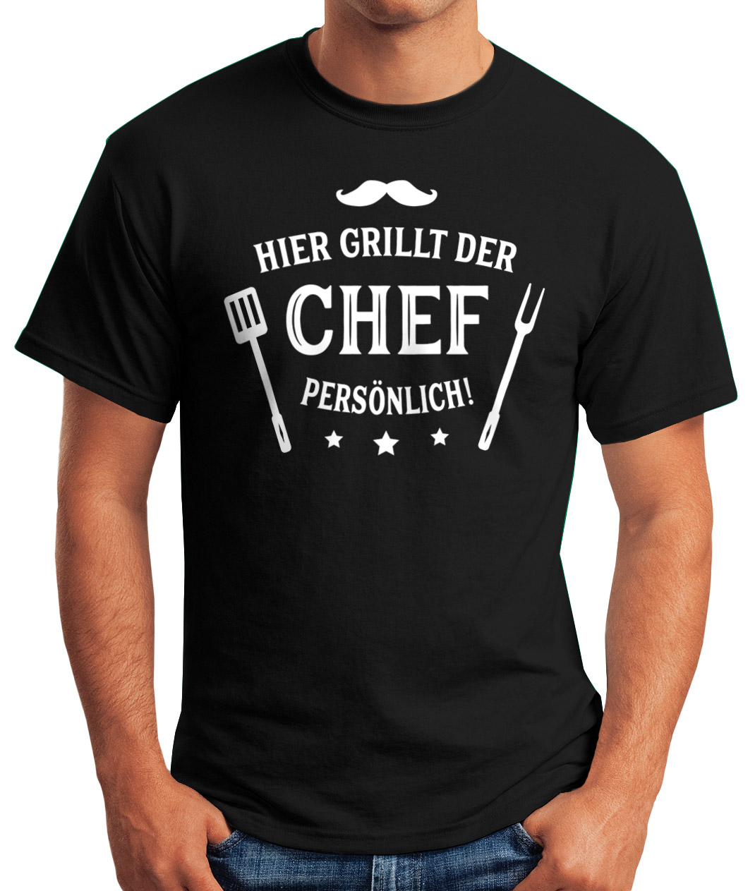 MoonWorks® T-Shirt Uomo 'Grillwurst' In Tedesco – Maglia Fun Da Barbecue In Cotone Morbido, Vestibilità Slim Fino A 5XL - 4