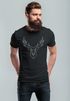 Herren T-Shirt Hirsch Polygon Geweih Geometrisch Formen Slim Fit Neverless®preview