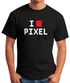 Herren T-Shirt I Love Pixel Fun-Shirt Nerd-Shirt Moonworks®preview