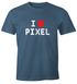 Herren T-Shirt I Love Pixel Fun-Shirt Nerd-Shirt Moonworks®preview