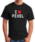 Herren T-Shirt I Love Pixel Fun-Shirt Nerd-Shirt Moonworks®preview