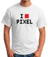 Herren T-Shirt I Love Pixel Fun-Shirt Nerd-Shirt Moonworks®preview