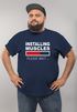 Herren T-Shirt Installing Muscles Please Wait Fitness Gym Bodybuilder Fun-Shirt Moonworks®preview