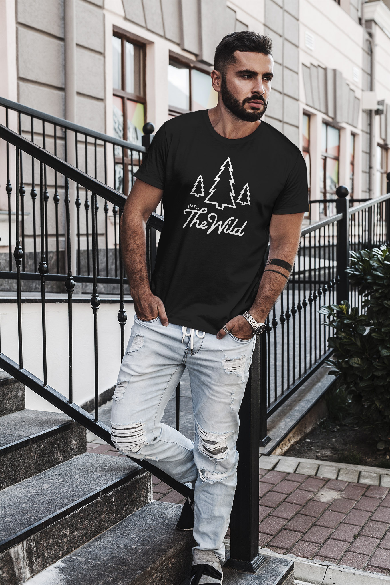 Camiseta Con Estampado En El Pecho - Blanco - Adolescente Chico - 10.00