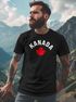 Herren T-Shirt Kanada Flagge Flag Ahornblatt Schriftzug Aufschrift Grafik Männer Fashion Streetstyle Neverless®preview