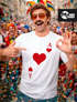 Herren T-Shirt Kartenspiel Kostüm Spielkarten Gruppenkostüm Partnerkostüm Fasching Karneval Faschingsshirt Moonworks®preview