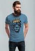 Herren T-Shirt König der Tiere Löwen-Kopf mit Krone Slim Fit Neverless®preview