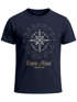 Herren T-Shirt Kompass Windrose Navigator Segeln Slim Fit Neverless®preview