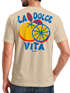 Herren T-Shirt La Dolce Vita Sommer Grafikshirt mit Zitrusfrucht Retro Print Italien Lifestyle Design Printshirt Neverless® preview