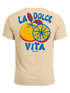 Herren T-Shirt La Dolce Vita Sommer Grafikshirt mit Zitrusfrucht Retro Print Italien Lifestyle Design Printshirt Neverless® preview