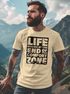 Herren T-Shirt Life begins at the end of your Comfort Zone Zitat Quote Outdoor Survival Fashion Streetstyle Neverless®preview