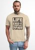 Herren T-Shirt Life begins at the end of your Comfort Zone Zitat Quote Outdoor Survival Fashion Streetstyle Neverless®preview