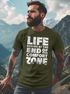 Herren T-Shirt Life begins at the end of your Comfort Zone Zitat Quote Outdoor Survival Fashion Streetstyle Neverless®preview