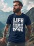 Herren T-Shirt Life begins at the end of your Comfort Zone Zitat Quote Outdoor Survival Fashion Streetstyle Neverless®preview