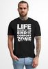 Herren T-Shirt Life begins at the end of your Comfort Zone Zitat Quote Outdoor Survival Fashion Streetstyle Neverless®preview