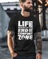 Herren T-Shirt Life begins at the end of your Comfort Zone Zitat Quote Outdoor Survival Fashion Streetstyle Neverless®preview