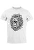 Herren T-Shirt Löwe Mandala Atzekenmuster Boho Atzec Federn Ethno Lion Neverlesspreview