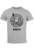 Herren T-Shirt Logo Outline Art maritim Leuchtturm Welle Aufdruck North Slim Fit Neverless®preview