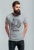 Herren T-Shirt Logo Outline Art maritim Leuchtturm Welle Aufdruck North Slim Fit Neverless®preview