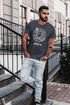 Herren T-Shirt Logo Outline Art maritim Leuchtturm Welle Aufdruck North Slim Fit Neverless®preview