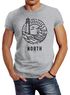 Herren T-Shirt Logo Outline Art maritim Leuchtturm Welle Aufdruck North Slim Fit Neverless®preview