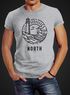 Herren T-Shirt Logo Outline Art maritim Leuchtturm Welle Aufdruck North Slim Fit Neverless®preview