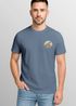 Herren T-Shirt Logoprint Gebirge Naturmotiv Printshirt Outdoor Fashion Männer Streetstyle Neverless®preview