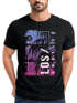 Herren T-Shirt Los Angeles LA Ocean Side Sommer Palmen Aufdruck Print Schrift Bedruckt Fashion Streetstyle Neverless®preview