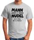 Herren T-Shirt Mann mit Nudel sucht Frau mit Klopapiier 2020 hamstern bunkern Fun-Shirt Spruch lustig Moonworks®preview