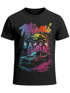 Herren T-Shirt Miami Beach USA Oldtimer Car Palmen Print Fashion Streetstyle Neverless®preview