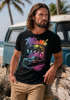 Herren T-Shirt Miami Beach USA Oldtimer Car Palmen Print Fashion Streetstyle Neverless®preview