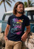 Herren T-Shirt Miami Beach USA Oldtimer Car Palmen Print Fashion Streetstyle Neverless®preview