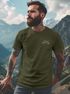 Herren T-Shirt mit Berg-Logo Outdoor Grafikshirt mit Sonnen-Print auf der Brust Sommer Fashion Neverless®preview