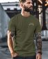 Herren T-Shirt mit Berg-Logo Outdoor Grafikshirt mit Sonnen-Print auf der Brust Sommer Fashion Neverless®preview